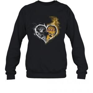 Heart Las Vegas Raiders And Los Angeles Lakers T-Shirt